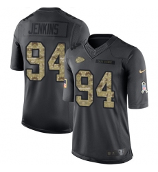 Men's Nike Kansas City Chiefs #94 Jarvis Jenkins Limited Black 2016 Salute to Service NFL Jersey