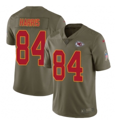Youth Nike Kansas City Chiefs #84 Demetrius Harris Limited Olive 2017 Salute to Service NFL Jersey